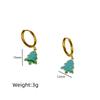 New Fashion Christmas Earrings: Creative Snowman & Tree Design In Stainless Steel