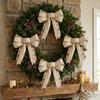 Festive Home Decor Accessories Christmas Bows for Wreath, Merry Craft Bow Ornaments, Winter Tree Reusable Seasonal Decoration Holiday Tree,