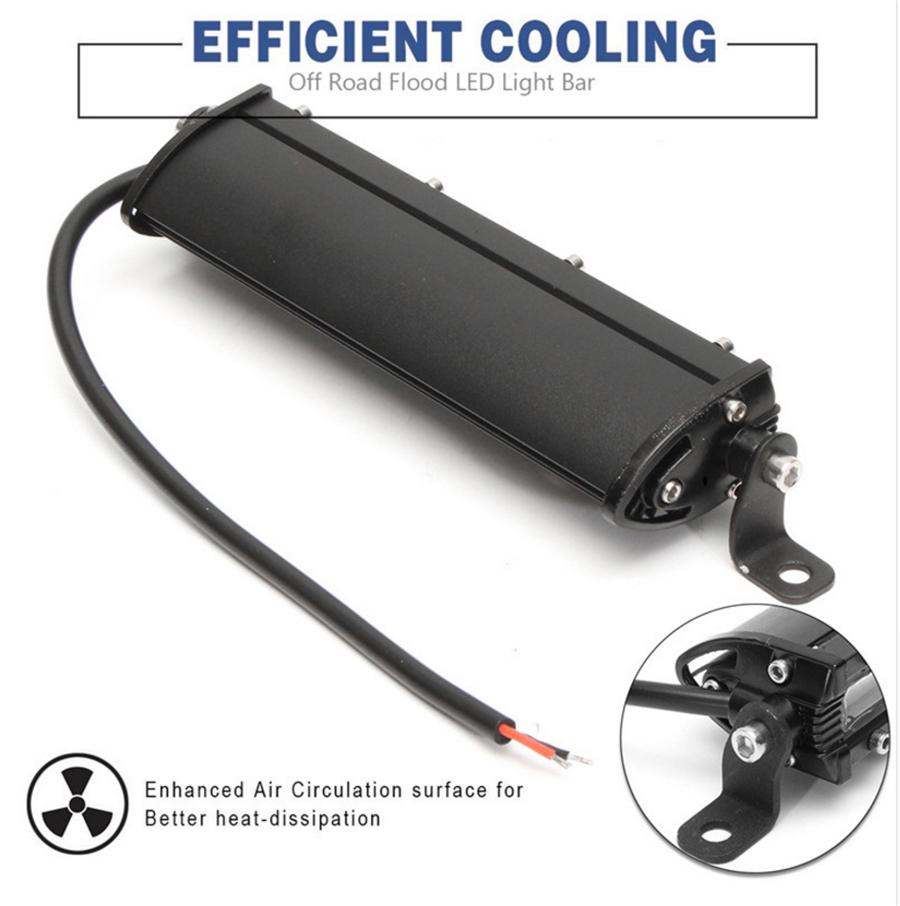 Pair 8''120W 12000LM Aluminum 6D Flood Beam Slim LED Work Light Bar Single Row Car SUV Off Road Lamps New