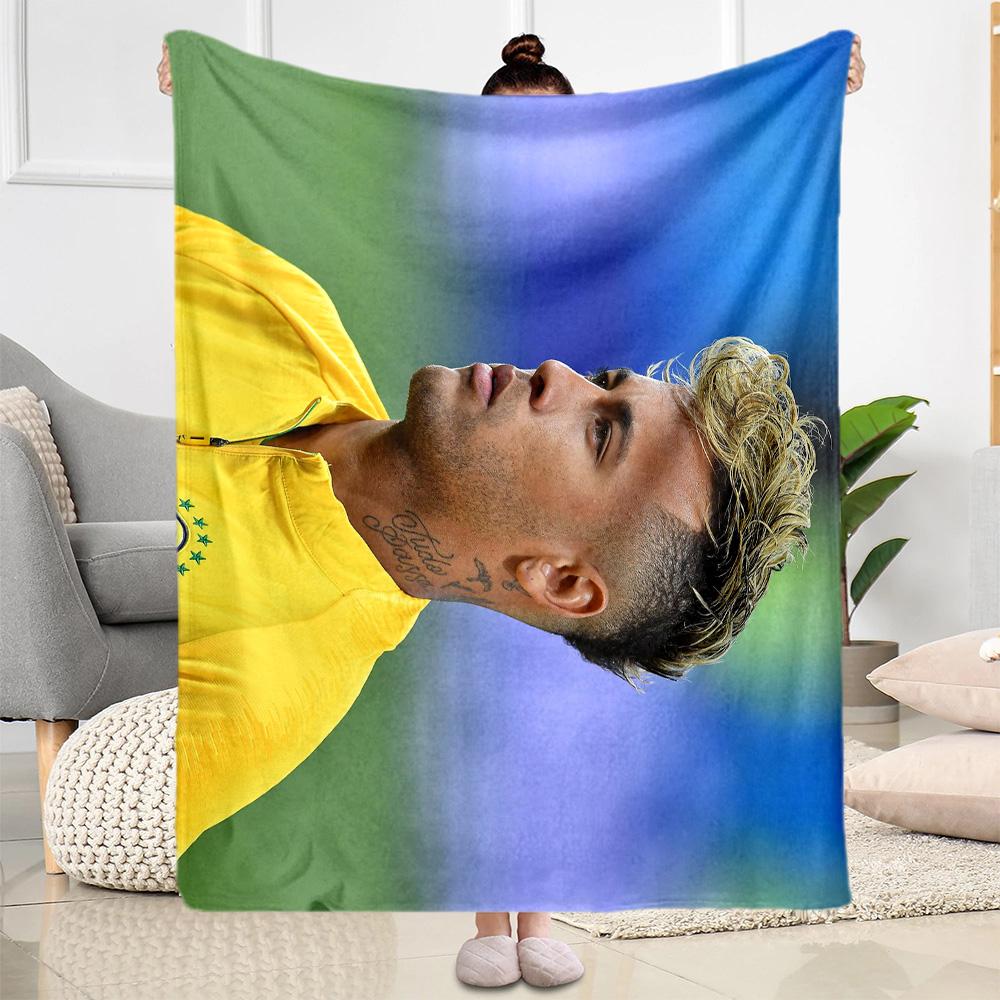 Brazilian Footballer Hairstyle Blanket Warmthful Decor Great for Chair Office Office Chair All-Season Use Stylish Decor