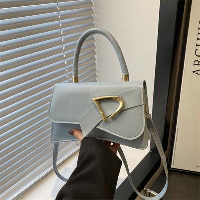 Foreign Gas Solid Color 2025 Foreign Gas Trend Niche Design Personalized Trend Small Square Bag Simple Women's Bag Oblique Span Handbag