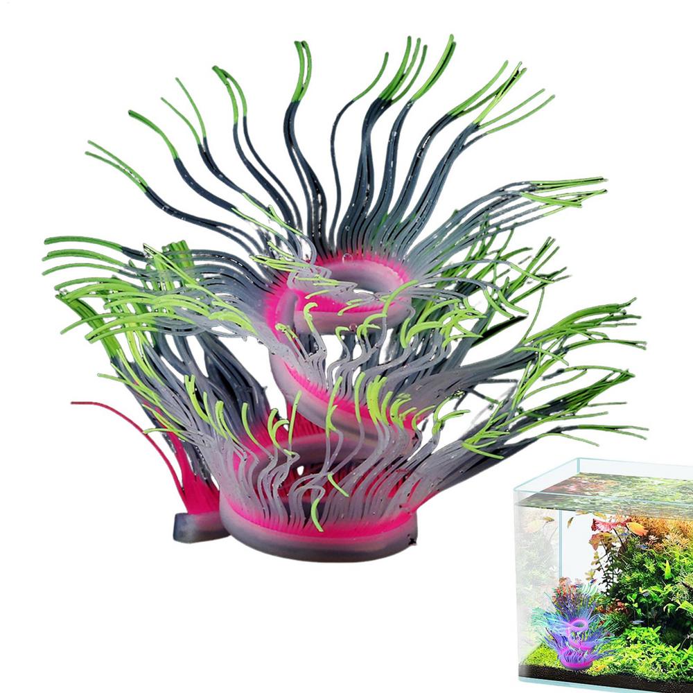 Sea Anemone Decorations For Aquarium Sea Anemone Ornaments Silicone For Fish Tank Artificial Aquarium Decorations For Freshwater