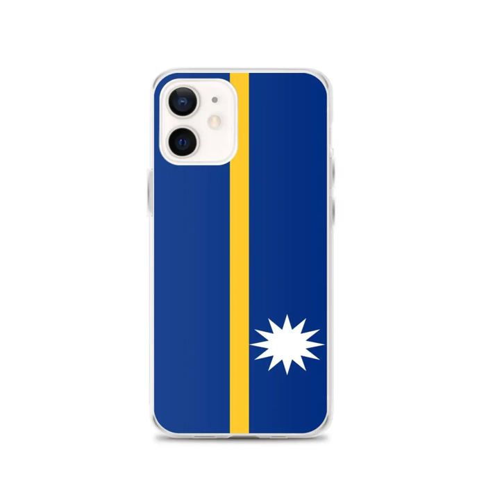 Coque iPhone - PIXELFORMA - iPhone 12 - Drapeau de Nauru - Proteção completa - Sopa de silicone