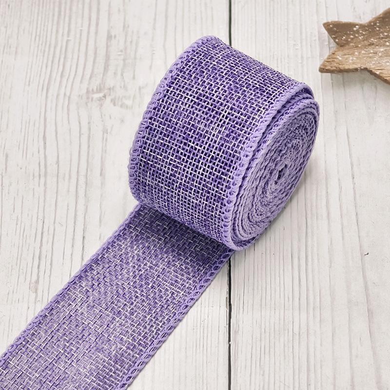 4 cm breites farbiges Imitationshanf-Band mit Drahtkante für DIY-Weihnachtsdekorationen