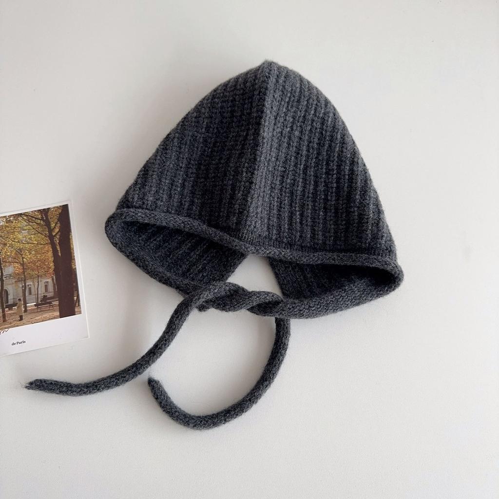 Woolen Knitted Ear-protecting Balacrafa Cap for Women  Winter Christmas and New Year Red Face Enhancing Small Windproof and Warm Head Cap