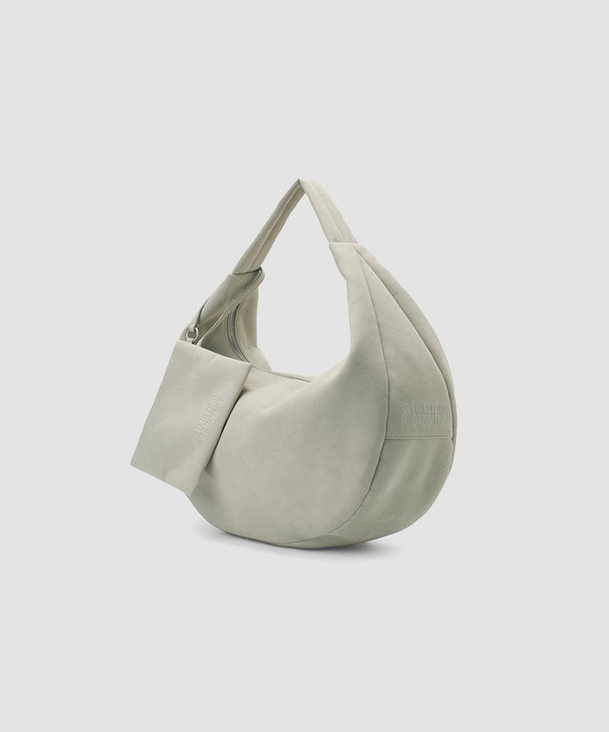 Symmetricpercent Faux Suede Hobo Bag / Ash Beige