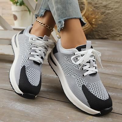 Lässige atmungsaktive Mesh-Sneaker in Übergröße, Frühling und Sommer neu, Damen bequeme, weich besohlte, flachabsatzige Einzelschuhe