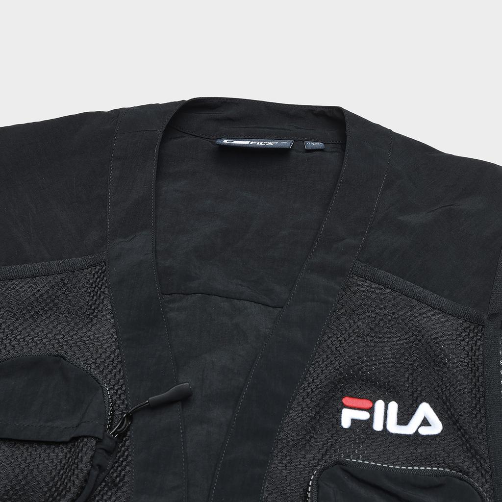 FILA Logo Print Casual Woven Work Vest Men vests Black F11M349704F-BK