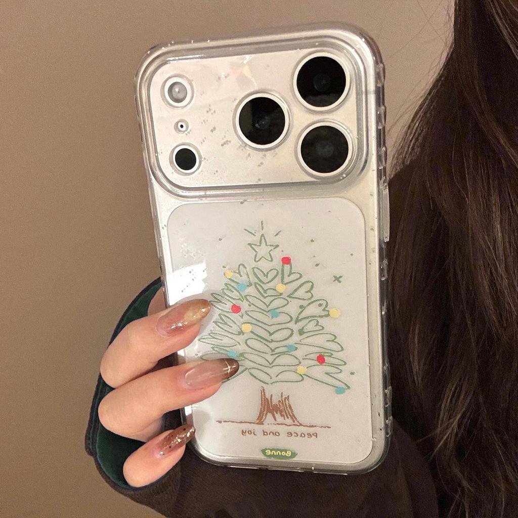 Transparent Christmas Tree Phone Case for iPhone 17 and iPhone 17 Pro Max