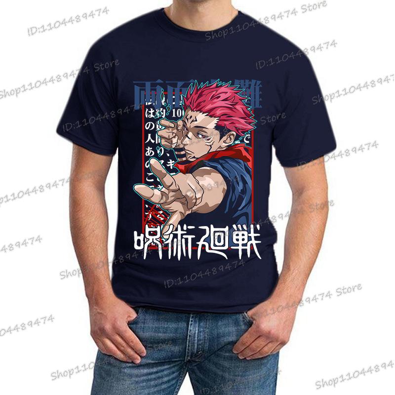 Anime Jujutsu Kaisen Yuji Itadori T Shirts Men Women Short Sleeve Harajuku T-shirts Yuji Itadori Retro Round Neck Y2K Tops Tees