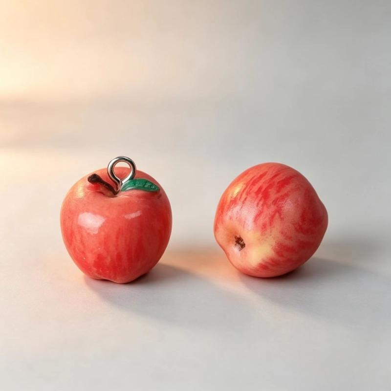 5Pcs Simulated Fruit Pendants 3D Resin Peach Pear Strawberry Charms For Handmade Jewelry Earring Keychain Diy Findings Materials