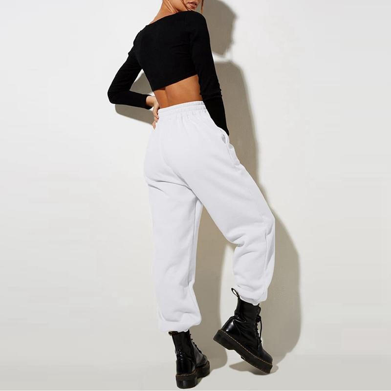 Women Loose Casual Sweatpants High Waist Solid Color Jogging Pants