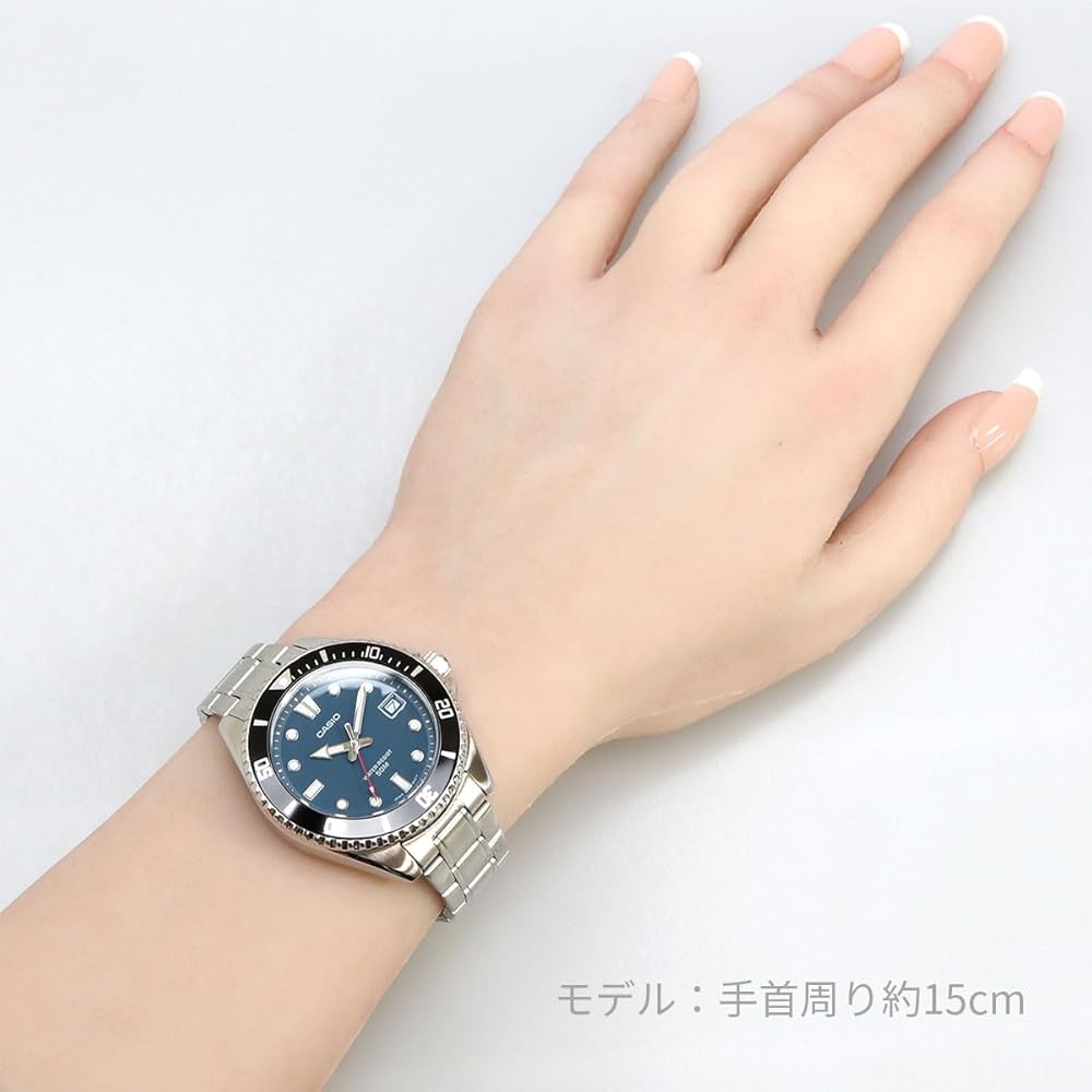 Casio Standard Analog Watch MDV-10D-2A1V Blue Green Metal Band for Boys and Girls