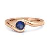 Blue Sapphire Classic Prong Set Solitaire Ring - 925 Sterling Silver Rose Gold Vermeil