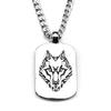 Moderne Wolfskopf Tier Hundemarke Edelstahl Anhänger Halskette für Damen Herren Silberfarbe Biker Kette Halsketten Schmuck Geschenk