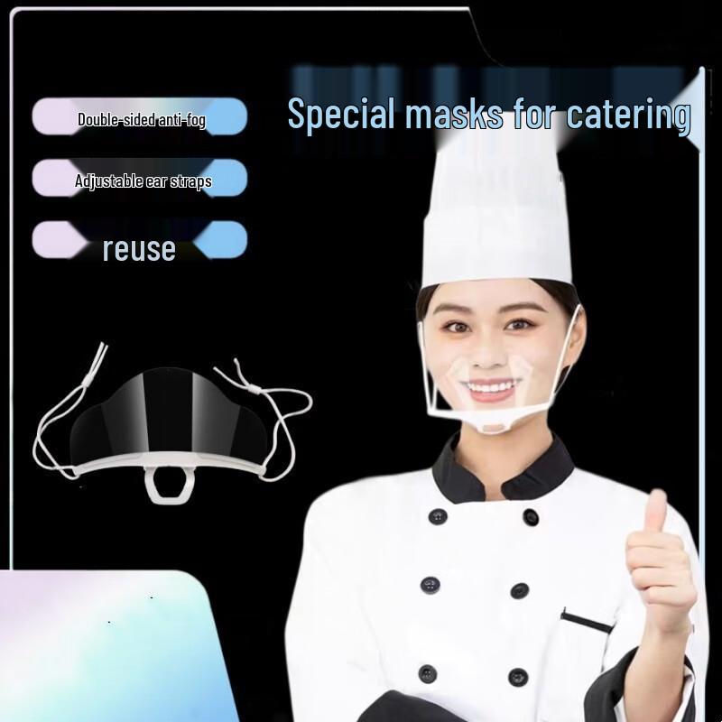 Reusable Transparent Anti-Fog Chef Mask