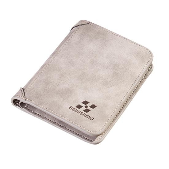Retro Men Faux Leather Thin Card Holder Purse Business Trifold Short Wallet