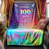 100Th Birthday Celebration Customize Your Name Blanket Soft And Comfortable It'S The Perfect Gift For Family Friends Or Loved Ones Suitable For All