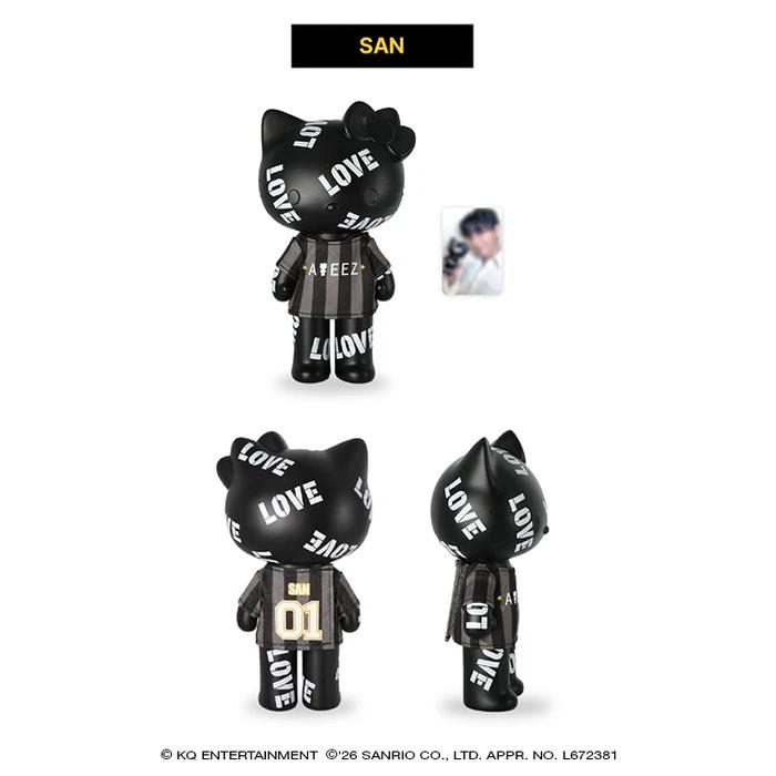 ATEEZ X HELLO KITTY Black Series / Love Figure T-shirt Photo Cards Set / Pre-Order