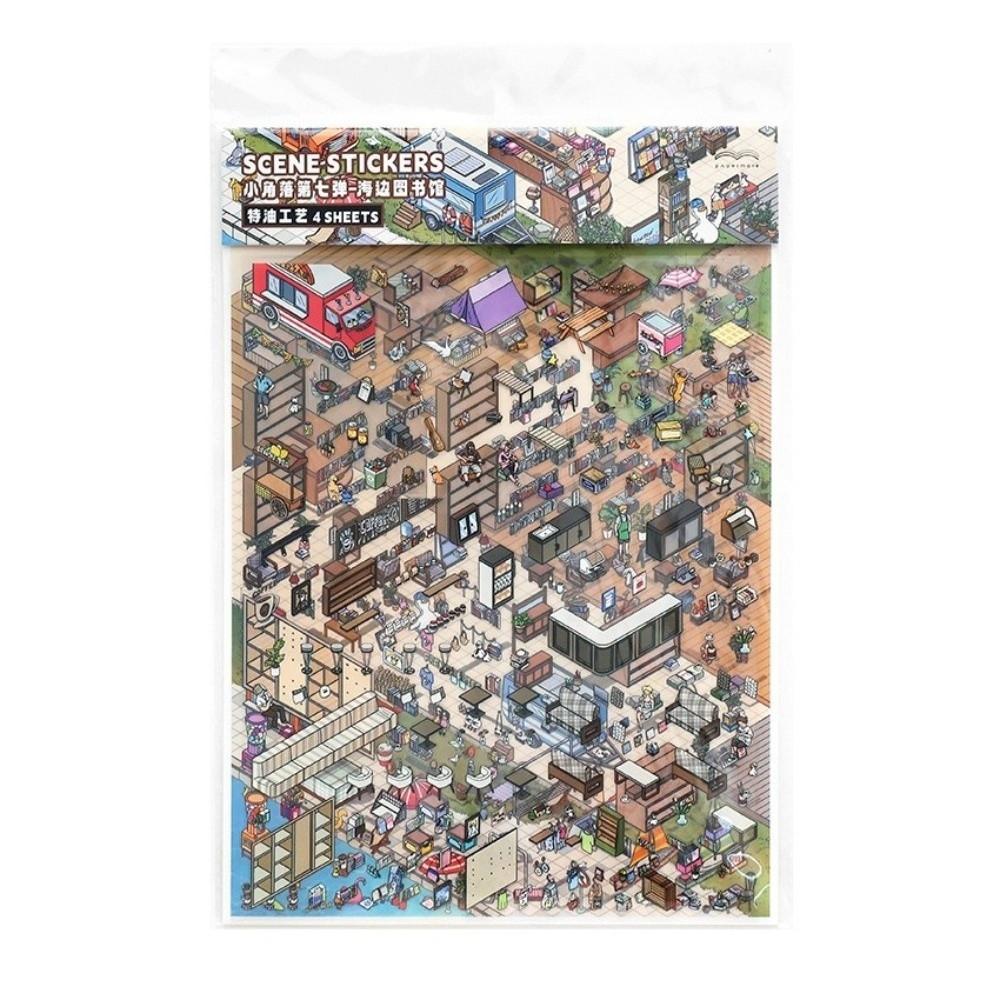 Shop Theme Stationery Stickers PET Die Cut Mini Landscape Sticker Stacking Stickers  Children Gifts