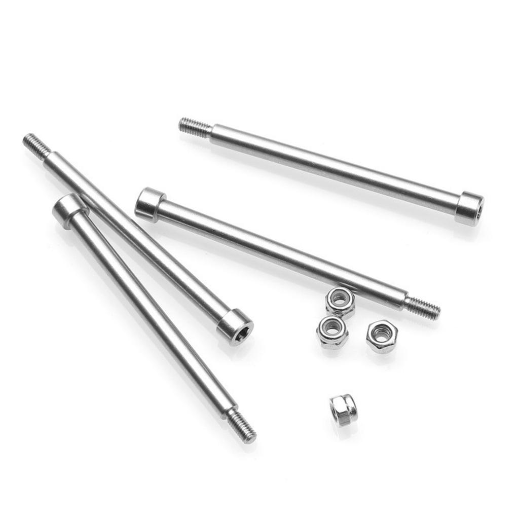 4Pcs Steel Threaded Hinge Pins A-Arm Pins 4x60mm and Nuts Set Compatibles for Remote Control Car Upgrades Repair Parts