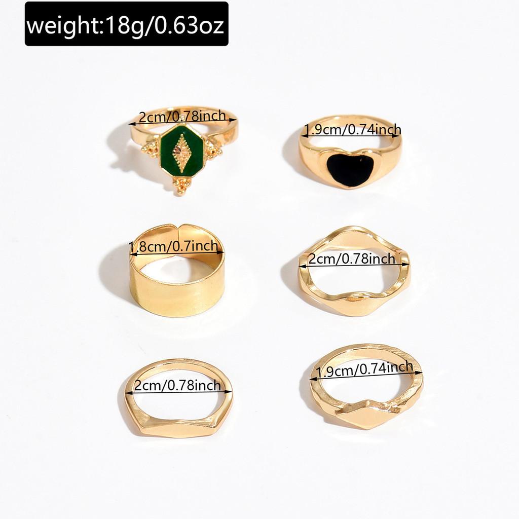 Geometric Heart Ring Jewelry Pack For Women With Electroplated Finish