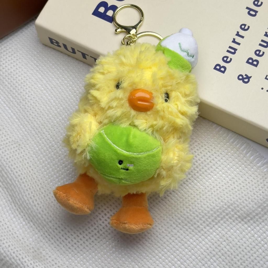 Popular Baseball Duck Plush Keychain - Cute Yellow Duck Small Doll Pendant
