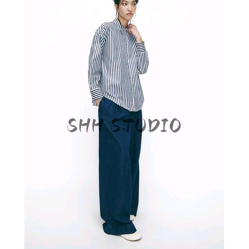 Spring New Women clothes Commuting Casual Fashion Stripe Long sleeve Lapel Shirts 2225814 2225815