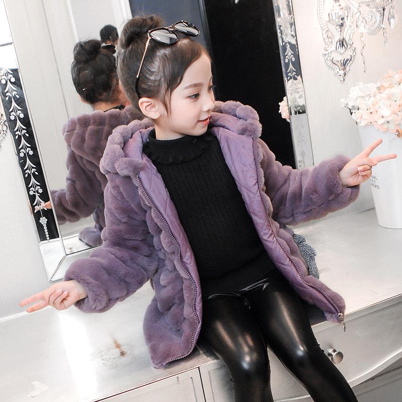 Girls Autumn and Winter Thickened Warm Jacket Korean Solid Color Cozy Top