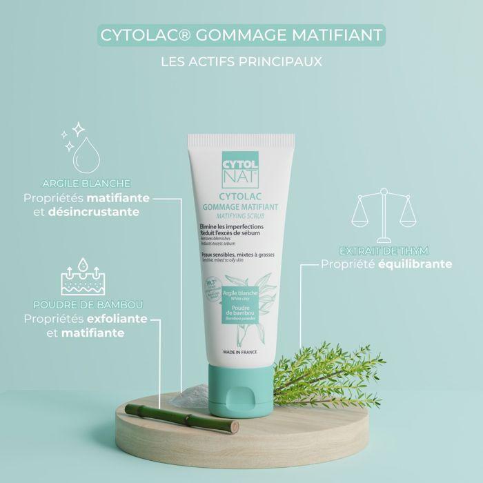 Gommage - CYTOLNAT - Cytolac - Peaux sensibles, mixtes à grasses - 75ml - Hypoallergénique