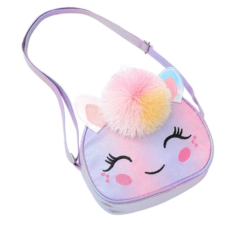 Unicorn Kids' Crossbody Bag - TPU Storage Cartoon Shoulder Travel Bag for Students