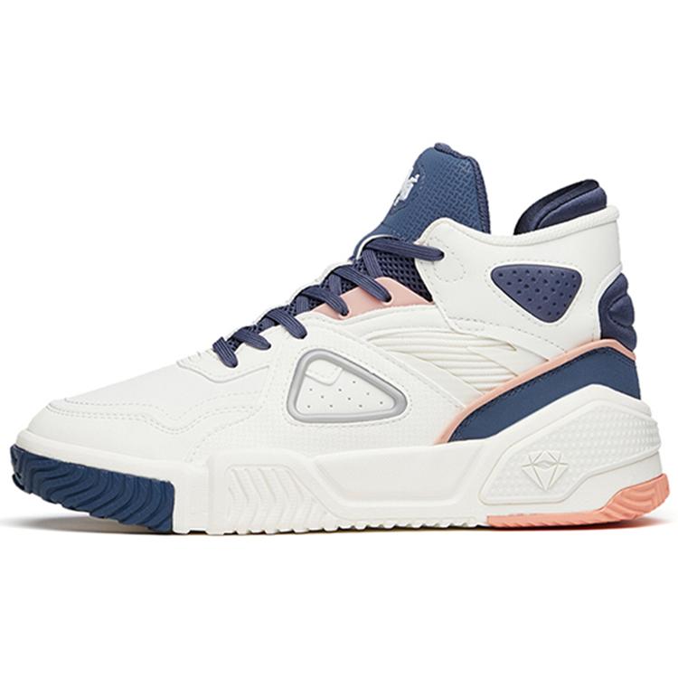 

new Anta Life Collection Flame Anti Slip Wear Resistant High Top Skateboard Shoes Women s White Blue 37.5