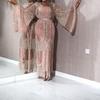 2025 Gold-Stamped European & American Women's Evening Shawl Dress: Elegant, Sexy, Large Swing Skirt for Banquet