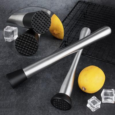 1Pc Stainless Steel Wine Mixing Stick Cocktail Muddler Shaker With Crushing Hammer DIY Drink Fruit Muddler Crushed Ice Barware Tool