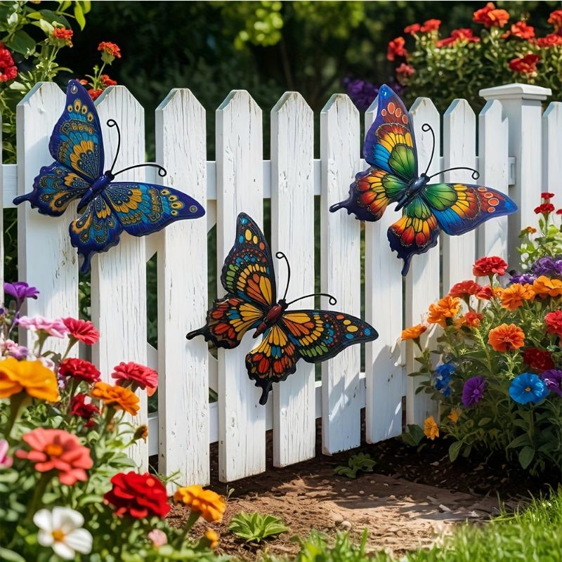 6pcs Metal Butterfly Iron Wall Art Decor Home Wall Decoration Garden Living Room Bedroom Kitchen Porch Wall Hanging Sculptures