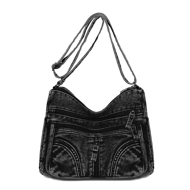 Vintage Denim Bag Multi-layer Crossbody Bag Women's Shoulder Bag