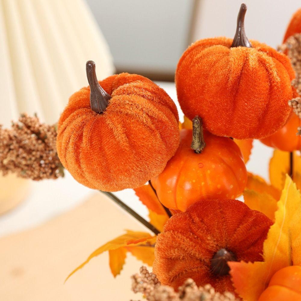 Flannelette Pumpkin Maple Leaf Decor Berry Branches Pumpkin Pumpkin Berry Branches Artificial Maple Home