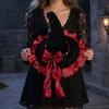Halloween Witch Hat for Women, Velvet Wizard Hat with Ruffle Brim And Bow for Halloween Party, Masquerade, Cosplay Costume Accessory