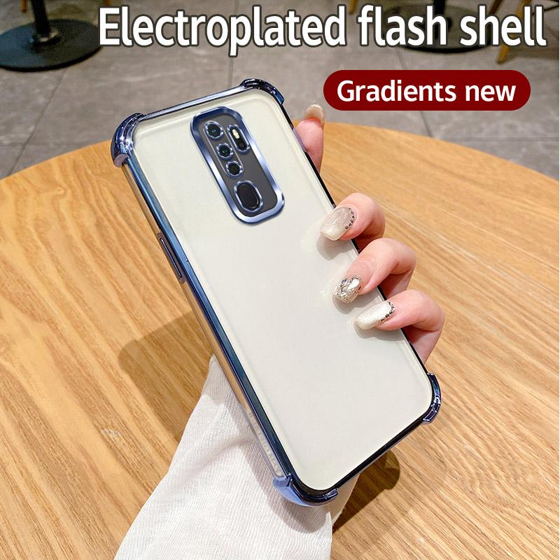 For OPPO A9 2020 Case OPPO A5 2020 Phone Case Shiny Glitter Plating Silicone Camera Lens Soft Back Cover