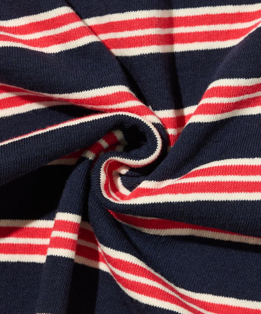 TAILOR STUDIO Minimal Logo Stripe Short Sleeve T-Shirt (Navy/Red)