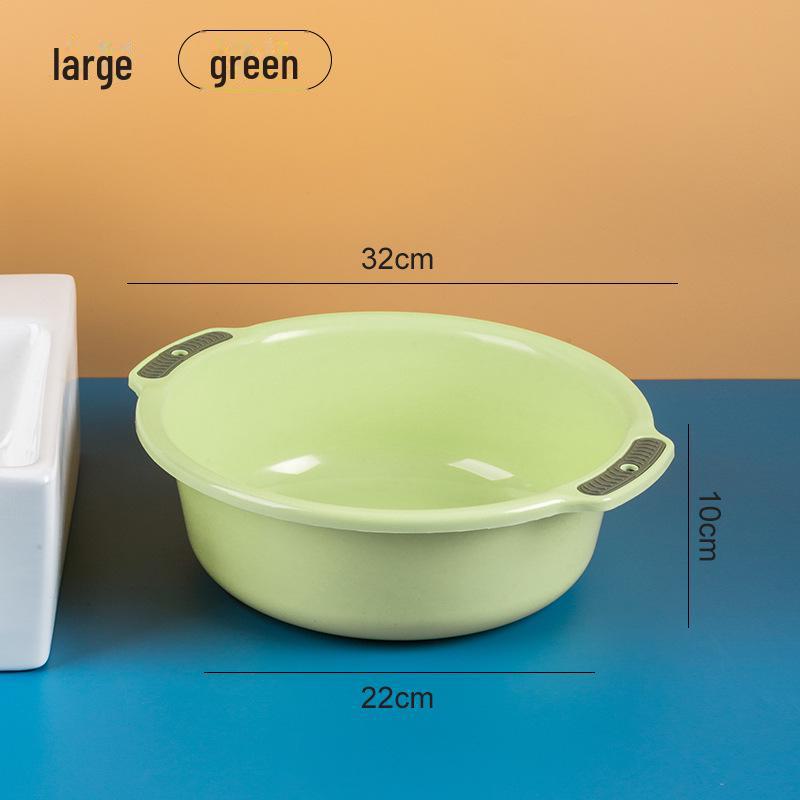 Large Capacity Double-Ear Plastic Basin for Household Use, Ideal for Washing Vegetables, Footbaths, and Storage
