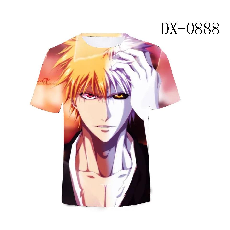 Summer Round Neck 3D Anime Bleach Printed Top Fashionable Casual Short Sleeved Children's Boy T-shirts