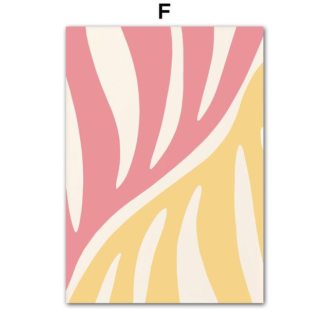 Minimalist Flower Color Block Coral Daisies Nordic Canvas Painting Wall Art Posters Prints Abstract Pictures Living Room Decor