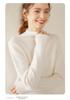 Women's Cloud-Like Cashmere Pullover Sweater - Rolled Hem, Thick, Double-Strand Knit, Half-High Neck