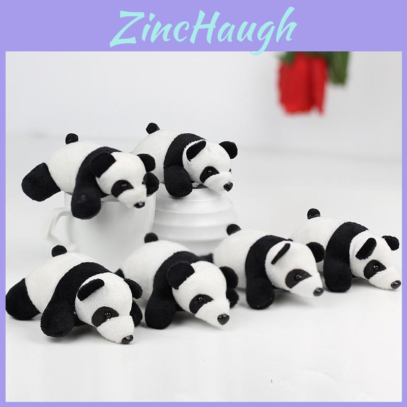 Entzückender Plüsch-Panda-Schlüsselanhänger 10 cm Weiches kurzes Plüschtier mit PP-Baumwollfüllung