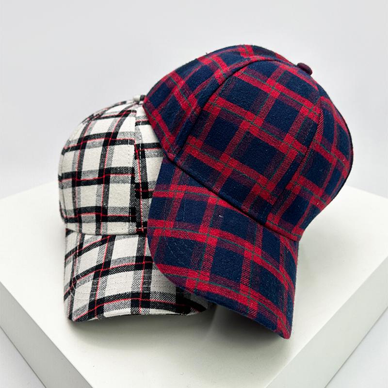 Baseball Color Contrast Blocking Houndstooth Check Women Men Her Him For Fresh Caps Peaked Hats Sunshade Versatile Breathable Outdoor Snapback