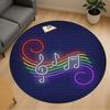 1pc Music Notes Round Chair Mat Area Rug - Non-Slip, Floor Mat for Office, Bedroom, Home Decor Christmas Gift P0811400