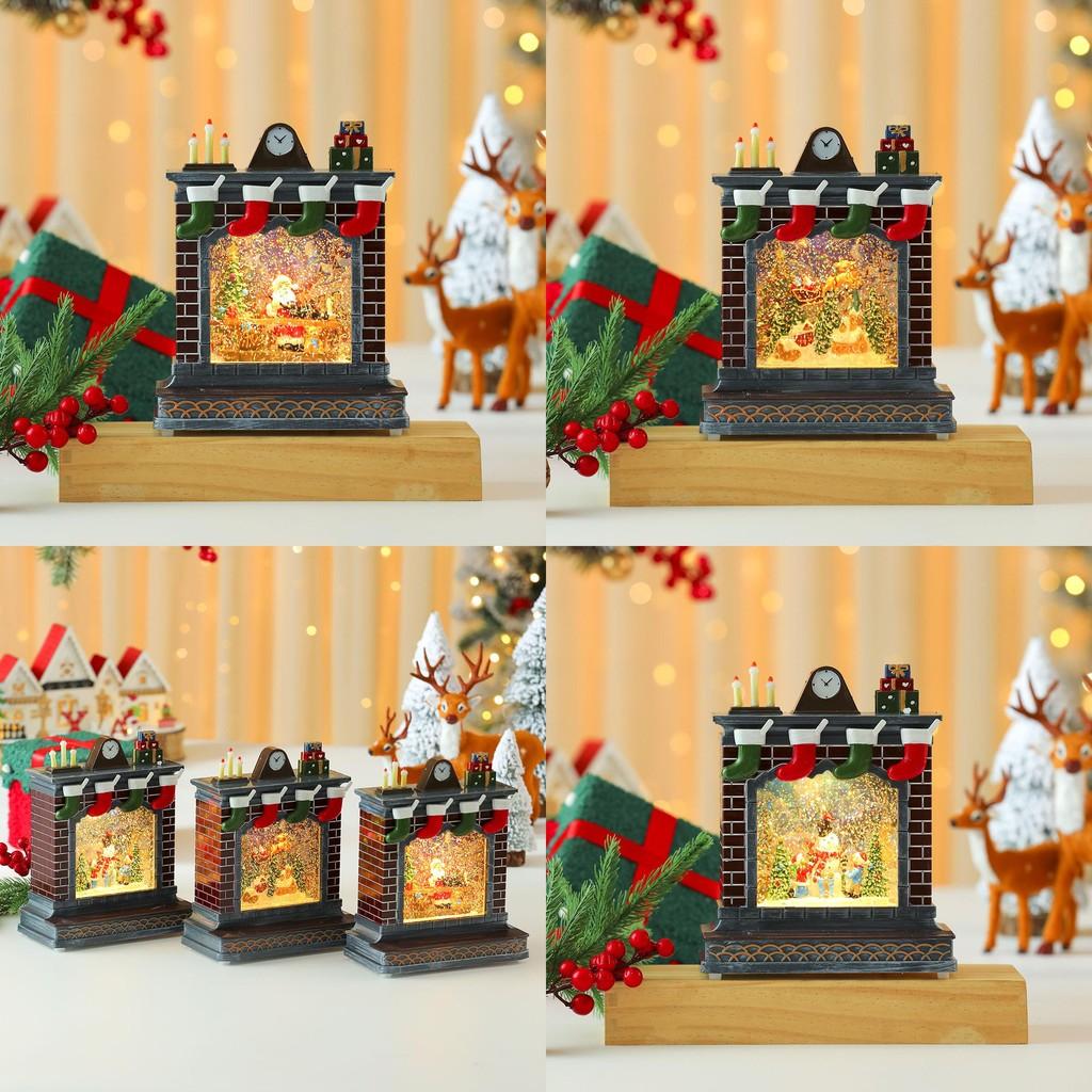 Weihnachtsszene Kamin Ornament Spieluhr mit sitzendem Älteren für Feiertagsdekoration