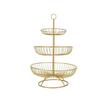 Household 3 Layer Fruit Plate Countertop Metal Fruit Basket Black Retro Style Tray Rack Storage Basket Candy Buffet Stand