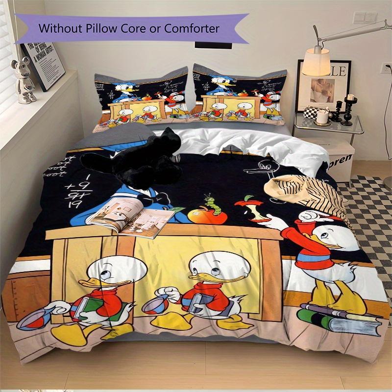 3pcs Donald Duck & Friends Bedding Set 1 Soft Quilt Cover + 2 Pillowcases, Machine Washable Suitable for All Seasons S029